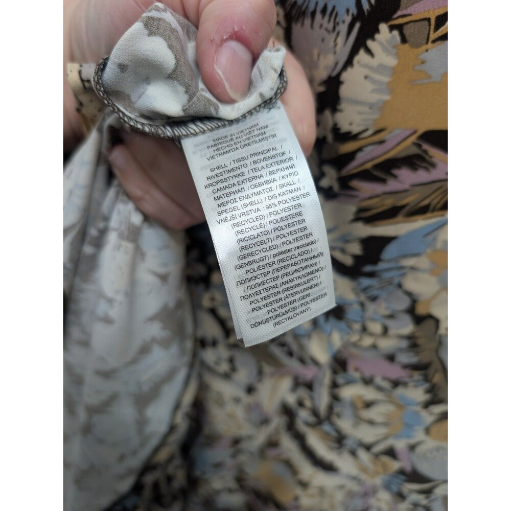 NWOT Ralph Lauren 10 Floral Twist Front Brown Beige Floral Jersey Dress Career - Picture 6 of 7